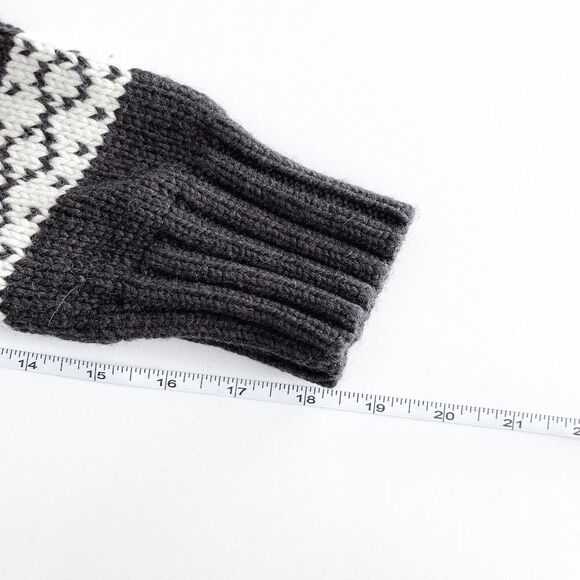 TNA Aritzia Womens Fair Isle Lambswool Pullover Sweater Brown White Medium - Picture 6 of 7